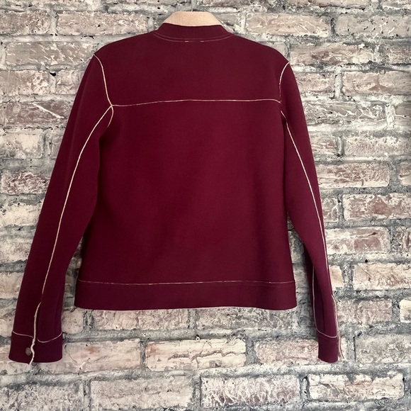 The North Face Maroon Jacket with Cream Sherpa Fleece Lining/Accents excell cond - Picture 8 of 9